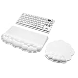 Teclado y mouse Cloud con reposamuñecas, soporte ergonómico inclinado para teclado con soporte de muñeca de espuma viscoelástica suave, escritura sin esfuerzo, alivio del dolor, cómodo para la oficina