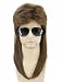 Topcosplay 80s Wig Brwon Mullet Wig Redneck Wig Mens Wig Halloween Costume Accessories Rock Wigs Wavy