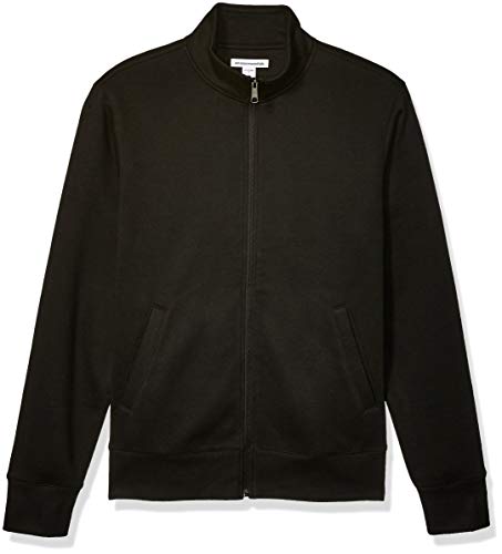 Amazon Essentials Men's Standard Full-Zip Fleece Mock Neck Sweatshirt, Black Medium