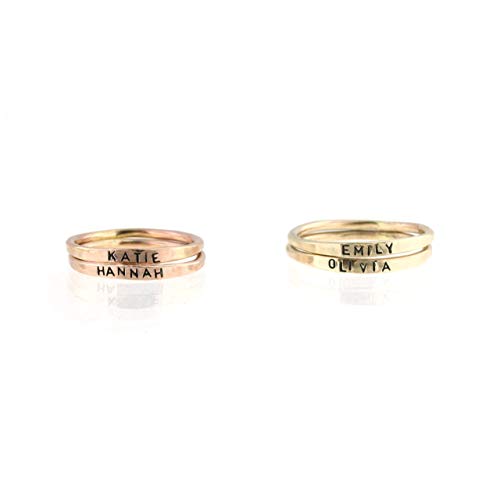 By Hannah Design Teeny Tiny Stacking 14K Gold Filled Personalized Stacking Ring By Hannah Design thumb #4