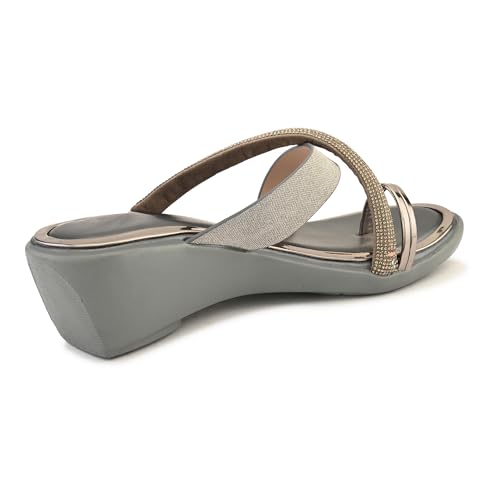 Image of Centrino Women's Wedge Heel Sandals | Stylish Slip-On Sandals for Ladies | Soft Cushioned Footbed for Comfort | Elegant & Trendy Design | Lightweight and Durable Fashion Footwear (9410)