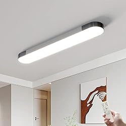 Qcyuui Dimmable LED Ceiling Light Modern Acrylic Linear LED Ceiling Lamp 39.4in Semi Flush Mount Wraparound Shape Lighting Fixture with Remote Control for Kitchen Dining Room (48W/3000-6500K)