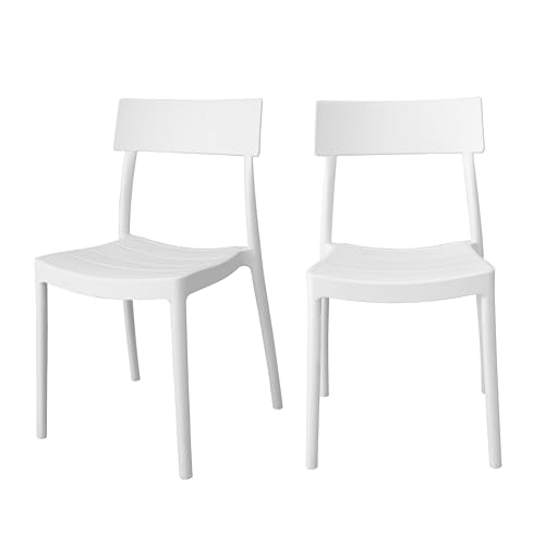 GARDENIA Roma Silla, Polipropileno, Blanco, 2, Unidad