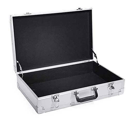 XBSXP Aluminum Hard Case Briefcase ToolBox Carrying Case Portable Tool Case Protect Your Valuables Large Size 550x350x140 Mm