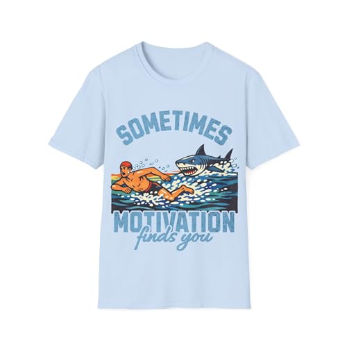 T-shirt nageur Humour Requin Motivation avec coton respirant durable
