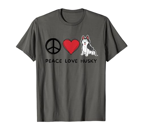 Peace, Love Husky Retro Cute Husky Lover Dog Lover T-Shirt for Men Women Kids