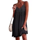 【Passend】:Dieses Trägerkleid kann mit Sonnenbrille, Schmuck, Strandhut，Sandalen, Absätzen oder flachen Schuhen kombiniert werden.Ein zurückhaltenderes Outfit kombinierst du mit einem Rollkragenpullover oder einem Langarmshirt, das sich gut unter dem Trägerkleid macht.
