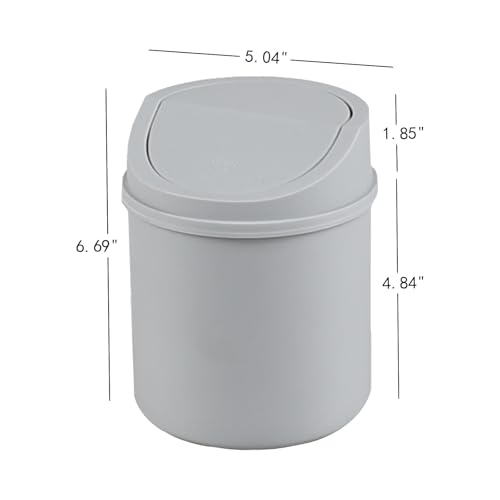 Caneca de basura de escritorio 0.5 galón gris miniatura 2