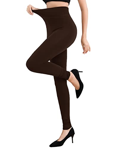 Image of Pnadty Women's High Waisted Velvet Warm Elastic Tights Winter Fleece Lined Thick Leggings Pants