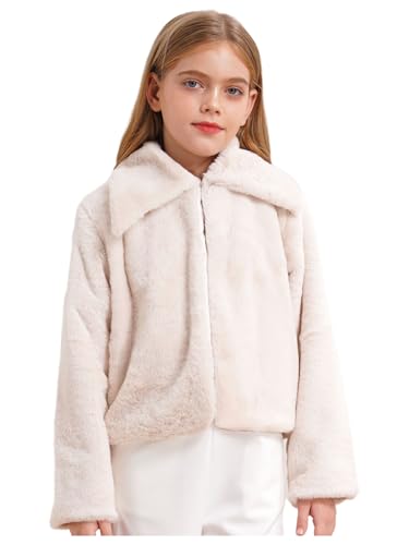 Little Girls Kids Open Front Faux Fur Jacket Bolero Shrug Coat Winter Warm Cardigan Outerwear