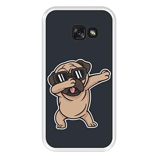 Mobilskal för [ Samsung Galaxy A3 2017 ] design [ Mopsdoppning ] Transparent TPU flexibelt silikonskal
