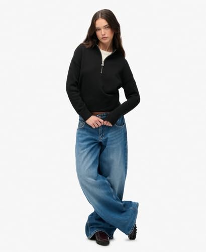 Pull half zip ample en maille à col camionneur femme Superdry - vue 5