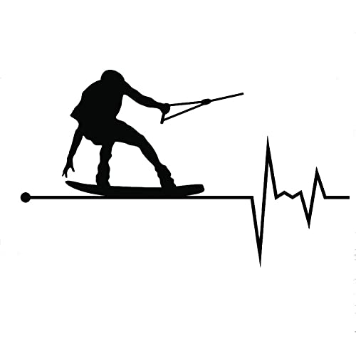 2 Stücke Wakeboard Auto Aufkleber Vinyl Schwarz Auto Aufkleber 14,5 Cm * 8,6 Cm Lustige Auto Aufkleber Nette Auto Aufkleber Cartoon Dekoration Aufkleber