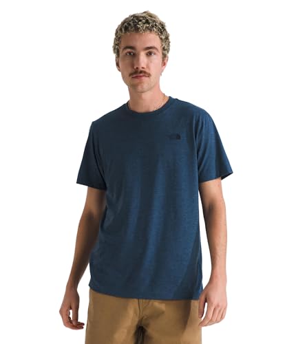 The North Face North Face Short Sleeve Tri-Blend Tee, Shady Bl Wht HTH, L