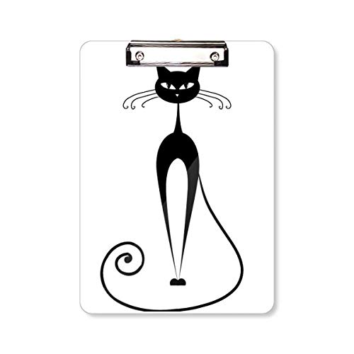 Chat amoureux de l'art silhouette dossier d'écriture bloc-notes A4 rigide