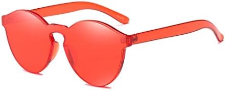 QingFan Fashion Round Vintage Cat Eye Mirrored Metal Frame Women Sunglasses (Red, 60)