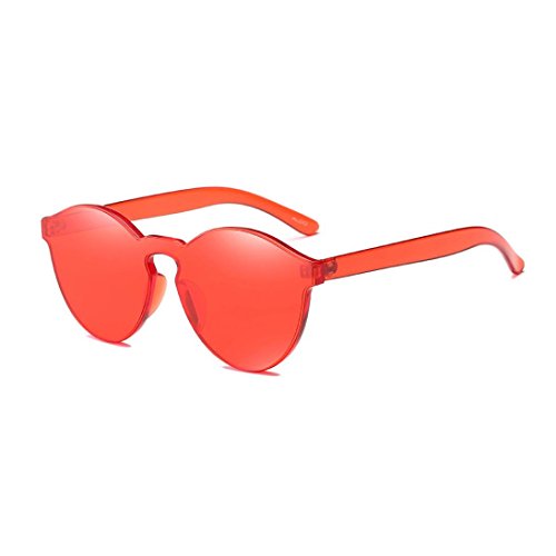 PDTXCLS QingFan Fashion Round Vintage Cat Eye Mirrored Metal Frame Women Sunglasses (Red, 60)