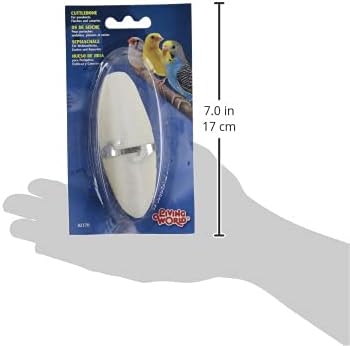 Living World Cuttlebone with Holder for Cage Bird, 5-Inch, Small