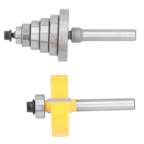 BRRNOO Fresa per Scanalatura, Punte per Fresa Codolo 1/2 Codolo 1/4 con 6 Cuscinetti 3/8 /2 5/8 3/4 7/ ‑/ Set di Frese per Scanalatura