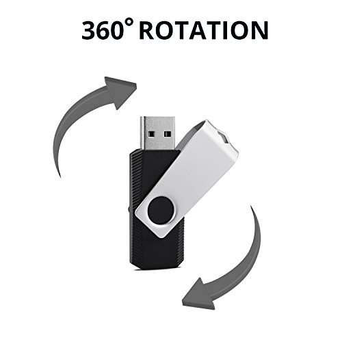 KEXIN 10 Pack USB Flash Drive - 64GB Thumb Drive with Swivel, Black (64GB, 10 Pack) by KEXIN - Image 3