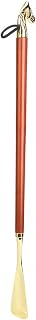 Solid Wood Shoe Horn,Long Wooden Handle Horse Headed Shoe Horn Leftor Universal Long Beech Handle Ganded Shoehorn (Brown 55CM horse head shoehorn)