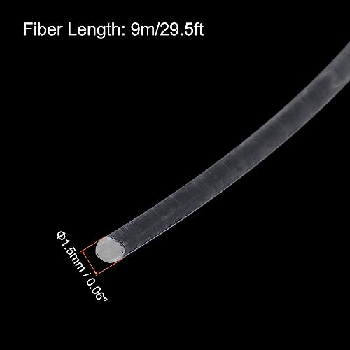 Image of MECCANIXITY PMMA Fiber Optic Light Side Glow Cable, 1.5mmx9m LED Transparent for Hotels, KTV, DIY Art, Home Decoration