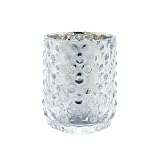 CC Home Furnishings 5.5" Silver Colored Hand Blown Glass Votive Candle Holder