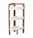 Etagère d'angle 3 Niveaux Bambou Blanc