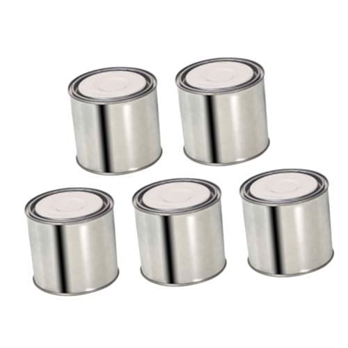 SHINEOFI 5pcs 0.4l Multipurpose Tinplate Paint Cans Lids Airtight Round Metal Oil Paint Storage Containers for Leftover and Pigment Sealing Handheld Holder for Diy and Workshop