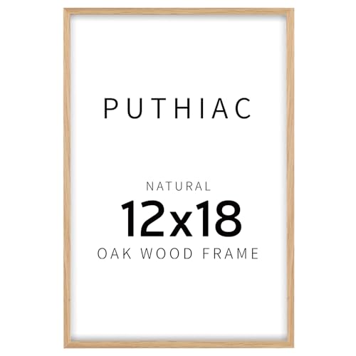 12x18 Oak Wood Picture Frame - Minimalist 12x18 Poster Frame, 12"x18" Picture Frame Wood, Natural Solid Wooden Picture Frames for Wall Art Photo and Prints(1 Pack, Beige)