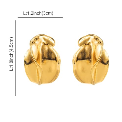 Chunky Large Gold Vintage Statement Earrings for Women Dainty Oversized Metal Geometric Dangle Earrings Trendy 70s 80s Pink Hip Hop Jewelry Gifts2