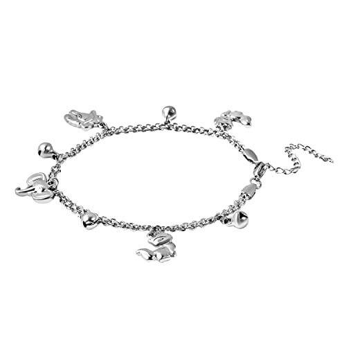 Shop Lc Anklet Charm Ankle Bracelet Animals Bell Stainless Steel Adjustable Boho Foot Jewelry For Women 9" Birthday Gifts #TOP2