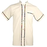 Men's Short Sleeve Mexican Guayabera Shirts Made in Mexico, Multiple Colors (Large, Cream)