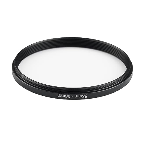 Image of 58mm to 55mm Step-Down Ring Filter Adapter,for All Brands UV ND CPL, Metal Ring Step-Down Rings Adapter Filter (58mm-55mm)
