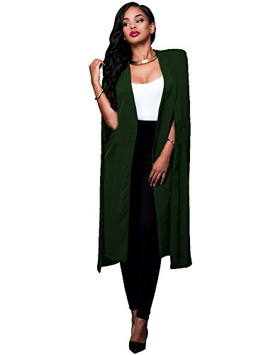 Irirgo Women's Split Long Sleeve Poncho Cape Cloak Shawl Cardigan Jacket Top