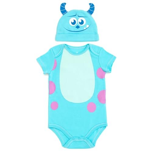 Disney Monsters Inc. Sully Newborn Baby Boys Cosplay Bodysuit and Hat Set Sulley 0-3 Months
