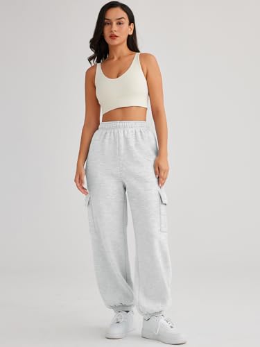 Image of AUTOMET Womens Cargo Sweatpants Oversized Fleece Joggers Fall Fashion Outfits Y2k Clothes 2024 with Pockets
