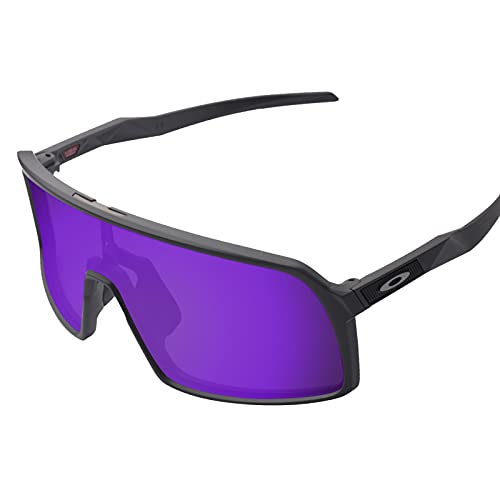 Image of 100% Precise-Fit Replacement Sunglass Lenses & Black Wicket for Oakley Sutro OO9406 - Polarized Deep Purple Mirror