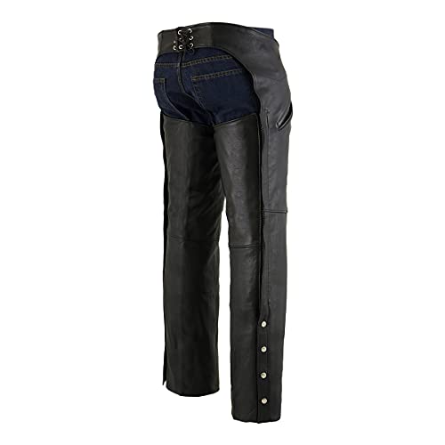 Image of Milwaukee Leather Men's Thermal Lined Premium Leather Motorcycle Bikers Riders Chaps