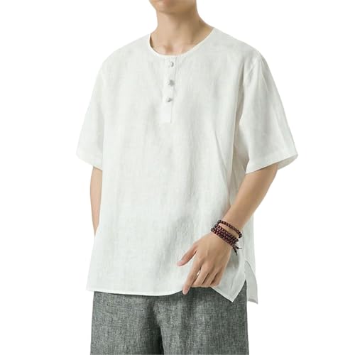 Chemise lin style chinois homme finitions col Tang noble