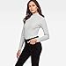 G-STAR Ribbed Slim Fit Funnel Neck Long Sleeve Shirt, Light Charcoal Heather, Small