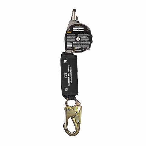 Image of Guardian 10900 Halo Web Personal Self Retracting Lifeline (SRL) | 11 ft | Carabiner Included | Swivel Top | Steel Snap Hook | Class 1 | ANSI and OSHA Compliant