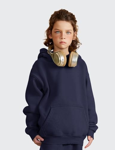 Image of Gihuo Unisex Boys Girls Winter Sherpa Lined Hoodie Kid's Fleece Pullover Hooded Sweatshirt