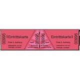 Microperforation Sigel 10 x Eintrittskarten in Rollen 60x30mm rot fortlaufend nummeriert Rolle=1000 Stück