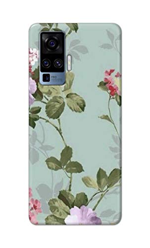 Image of Printed Hard Back Cover Case for Vivo X50 Pro Back Cover (Floral Painting) -1302