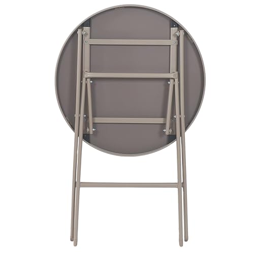 Table de salon de jardin beige Elba petite table d'extérieur 60x60 - 6