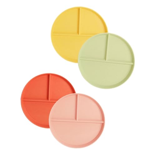 4枚 セクション プレート 子供用 フード トレイ 分割 ダイニング プレート 分割 プレート 子供用 フード コンテナ ポーション コントロール プレート ディナー プ 再利用可能 Vaguelly