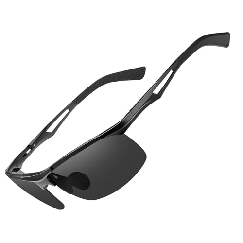Image of BIRCEN Polarized Anti-Glare Sunglasses for Men: Lightweight Metal Wrap around Sun Glasses UV Protection for Driving Fishing