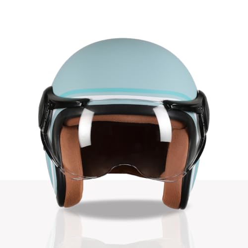 Image of TVS MissFit Women's Open Face Helmet | Lightweight Shell | Pastel Colors Designed Exclusively for Women | Extreme Comfort Fit for Girls | Clear Visor | DOT & ISI Certified