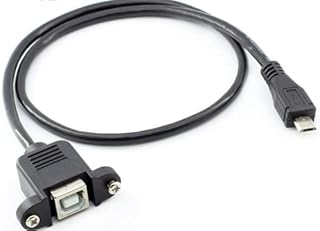 INNOV8 Micro B 5Pin Male to USB 2.0 B Type Female Printer Socket Panel Mount Extension Cable For for Raspberry Pi or Teensy 50cm